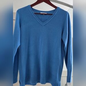 Elegant Azure V-Neck Sweater